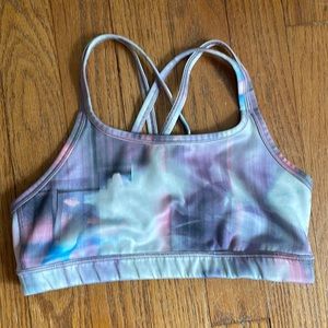 Multicolored Athleta girl sports bra